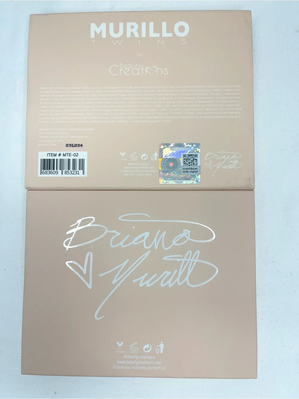 BRIANA MURILLO Twins Beauty Creations Collection 12 Color Eyeshadow Palette New